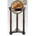 Lancaster 12" Bronze Metallic Chair Side Floor Globe w/ Cherry Finish Stand